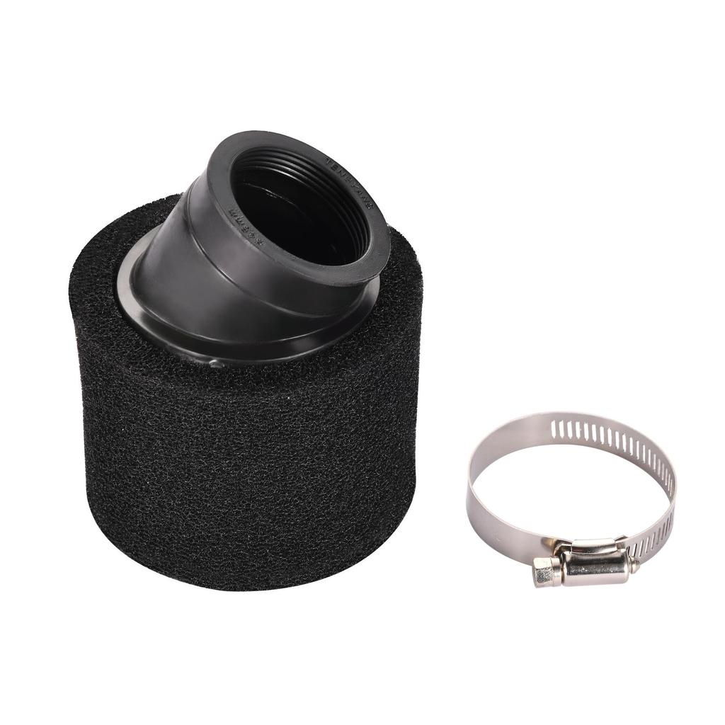 45mm Angled Sponge Air Filter for Motorcycle/ATV - Black, Compatible with Various Models