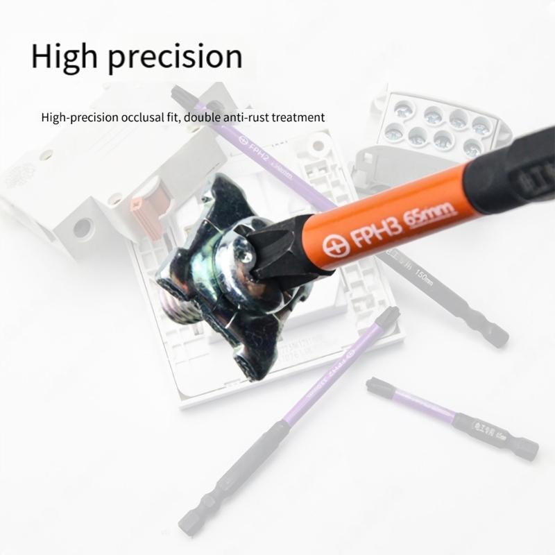 Professional Electrician Screwdriver 3pc Magnetic Driver Set High Hardness Alloys Steel Corrosion Resistant Black Phosphating Treatments