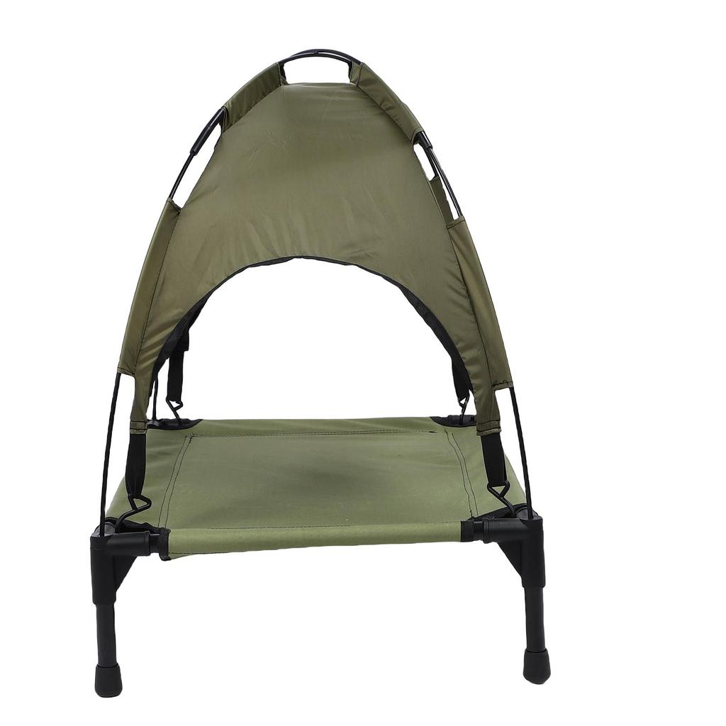 Elevated Dog Bed with Canopy Removable Outdoor Dog Bed Cot High Load Bearing for Dogs Cats Large 26 X 17.7 X 25.6in