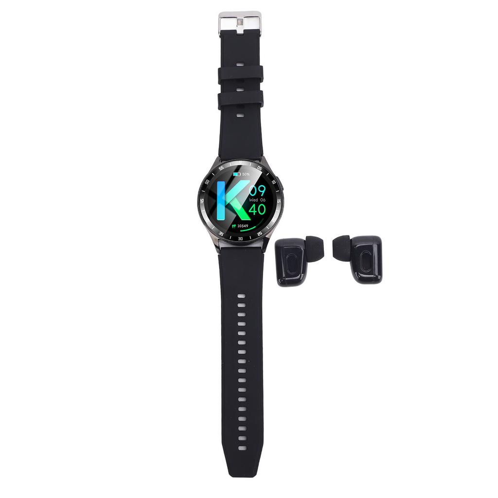 2 in 1 Smart Watch with Earbuds Flip Cover Ultra Thin Metal Case IP67 NFC Function Weather Forecast