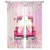 Easter Truck Bunny Butterfly Cherry Blossom Curtains Living Room Voile Curtain Bedroom Tulle Window Drapes Sheer Made Of Polyester Sitting Decor