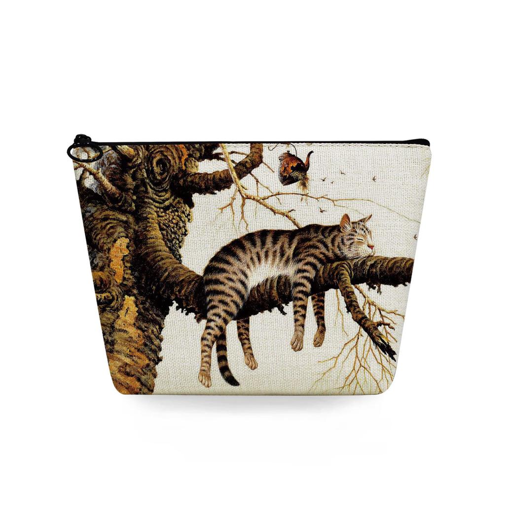 Dam Katt Tryck Sminkväska Toalettartiklar Organisera Reseförvaringsfodral 6784