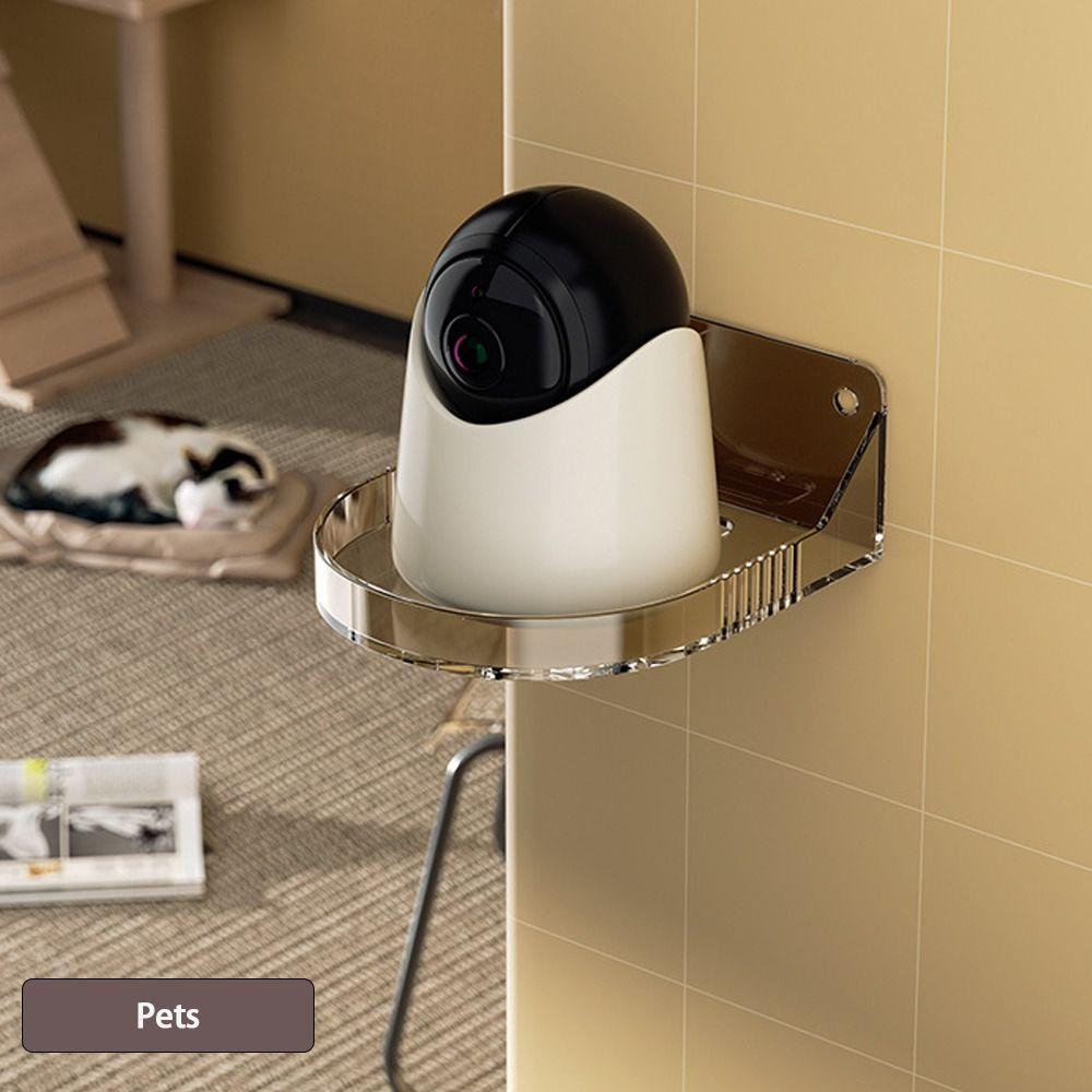 Non-Drilling Storage Rack Wall Mount Stand Shelf Storage Holder for Security Camera Mini Speaker