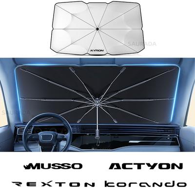 Car Windshield Sun Shade Blocks, UV Ray Reflector Umbrella, For Ssangyong Actyon Korando Kyron Musso Rexton Tivoli Accessories