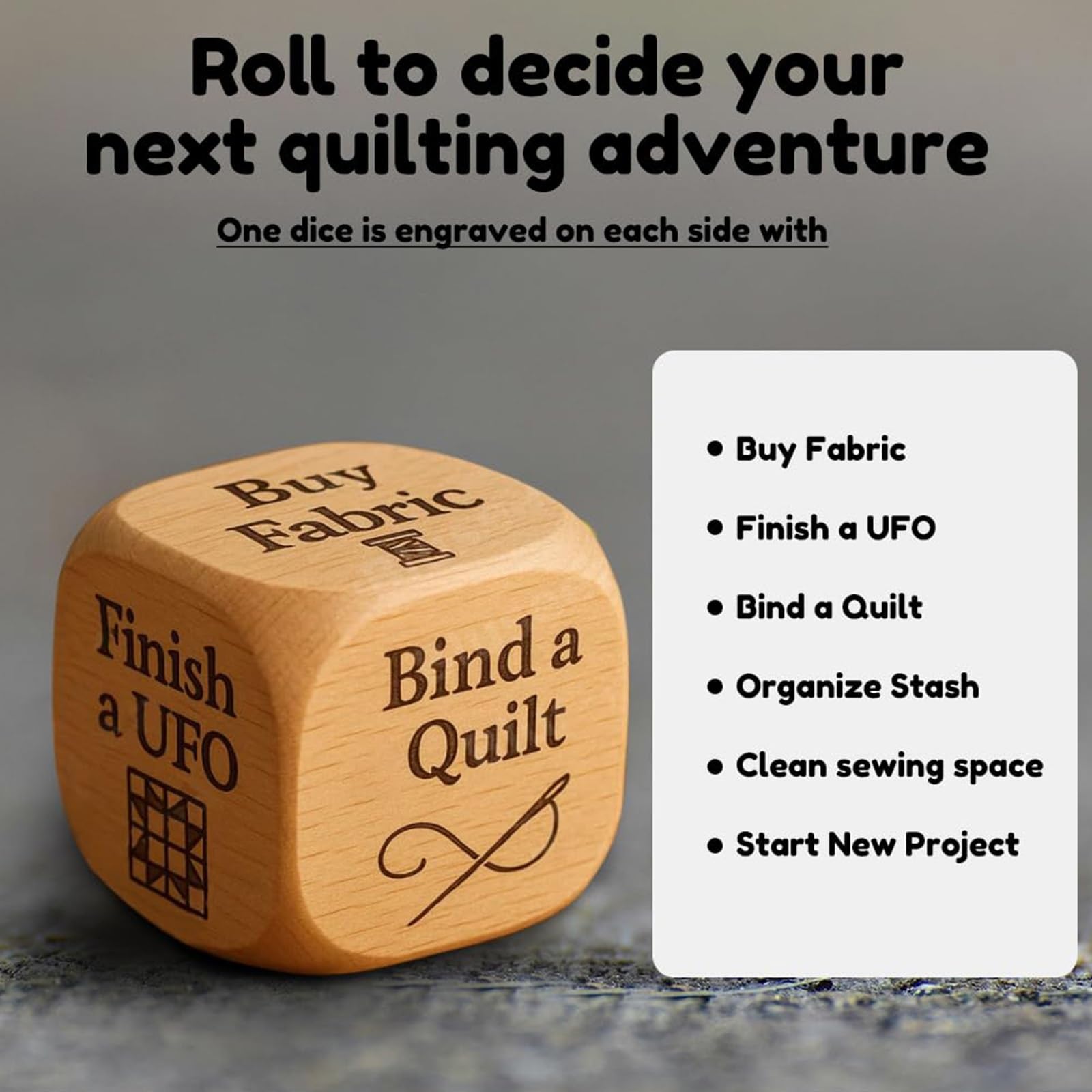 

Sewing Dice, Handmade Wooden Sewing Decision Dice With 6 Sewing Tasks One Size