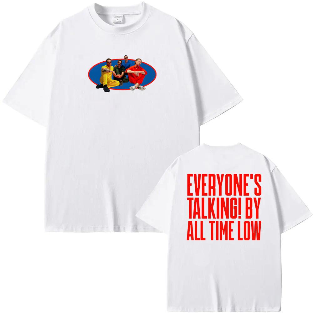 Everyones Talking Ringer TShirt Back All Time Low Summer Same As Official Website Tees 100Cotton High Quality Round Neck