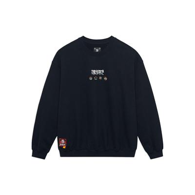 Li-Ning Anti-Wu Series Chinese Character Print Pullover Sweatshirt Unisex Tops Black AWDSI47-2