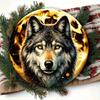 Rustic Wolf Iron Metal Wall Art 8x8 Inches Halloween Home Decor