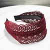 Lystrfac Vintage Wide Flower Lace Headband for Women Hairband Ladies Hair Loop Fabric Lace Female Hair Accessories