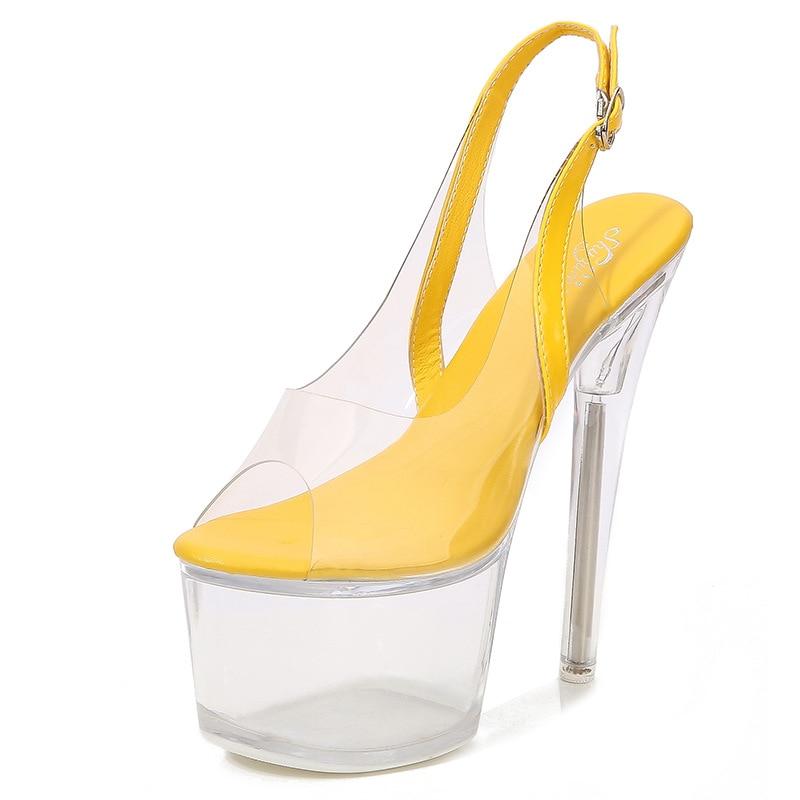 Γυναικεία στιλέτα Λαμπερά πέδιλα μόδας σε νυχτερινό κέντρο πασαρέλας Σειρά 181 16cm Τακούνι 7cm Πλατφόρμα LFD