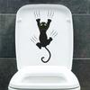 Speelse Zwarte Kat Toilet Sticker Verwijderbare Zelfklevende Decal voor Badkamer WC Huisdecoratie