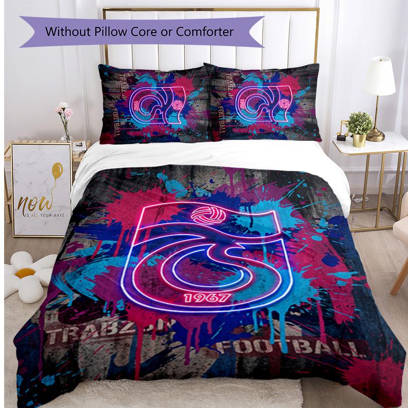 Set Lenzuola Trabzonspor FC Stampato 3 Pezzi Copripiumino Traspirante con Federe Biancheria da Letto Decorativa per Camera da Letto Casa