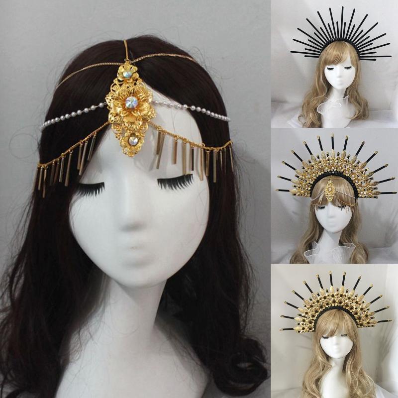Krone Stirnband Heiligenschein Krone Kopfschmuck DIY Materialien Lolita Heiligenschein Krone Lolita Cosplay Zubehör für Barocke Diadem Kronen