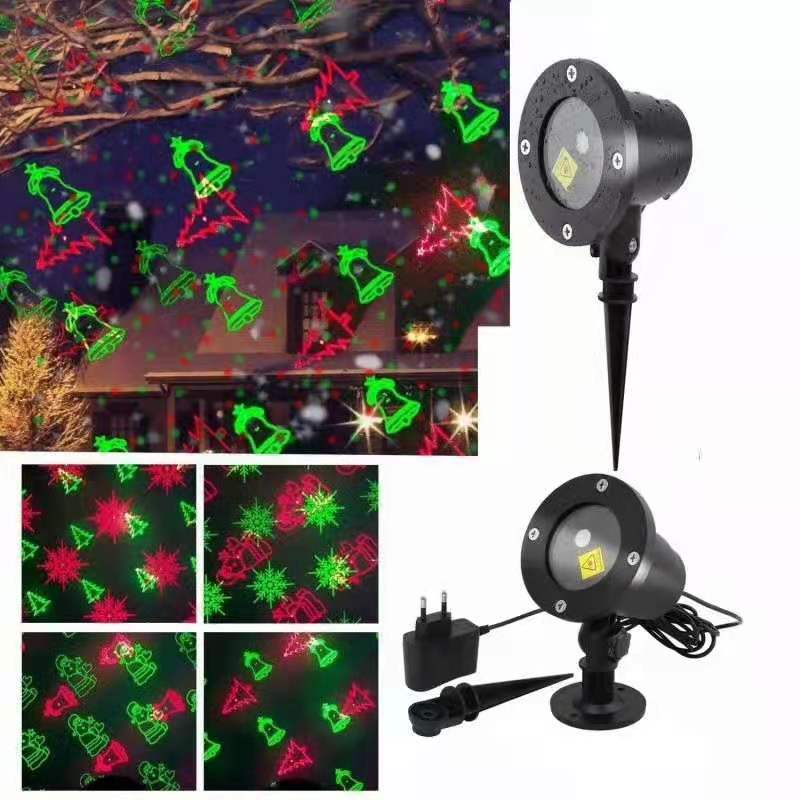 Christmas Projector Lights Large Outdoor Decoration Laser Spotligh Lights with Moving Red Green Christmas Patterns Garden Landsc