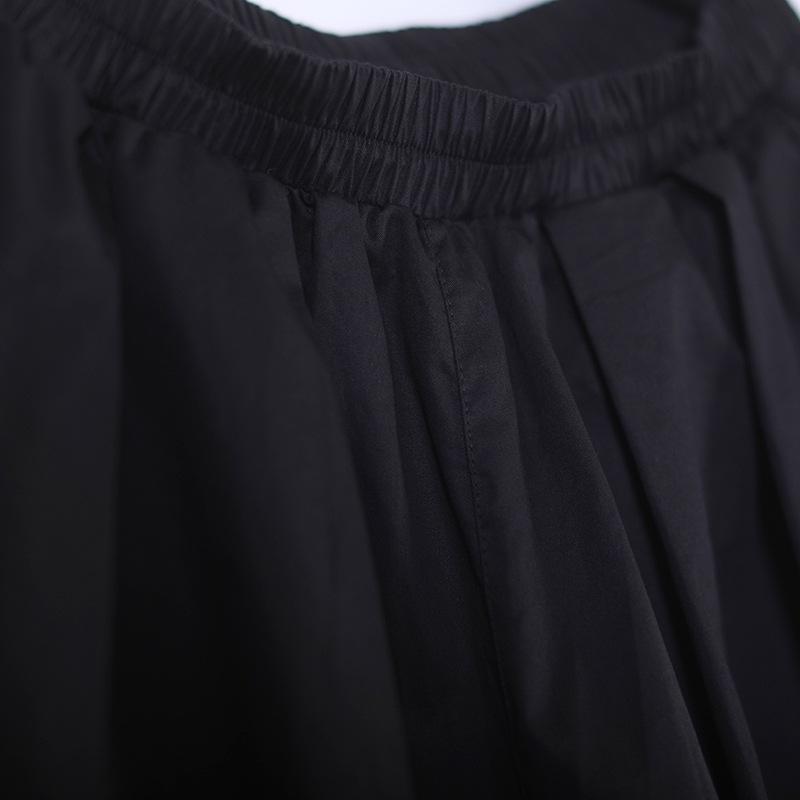 Spring and Summer 2025 New Korean Version Loose Large Size Literary Leggings Solid Color Elastic Waist Double Pocket Bloomers Women