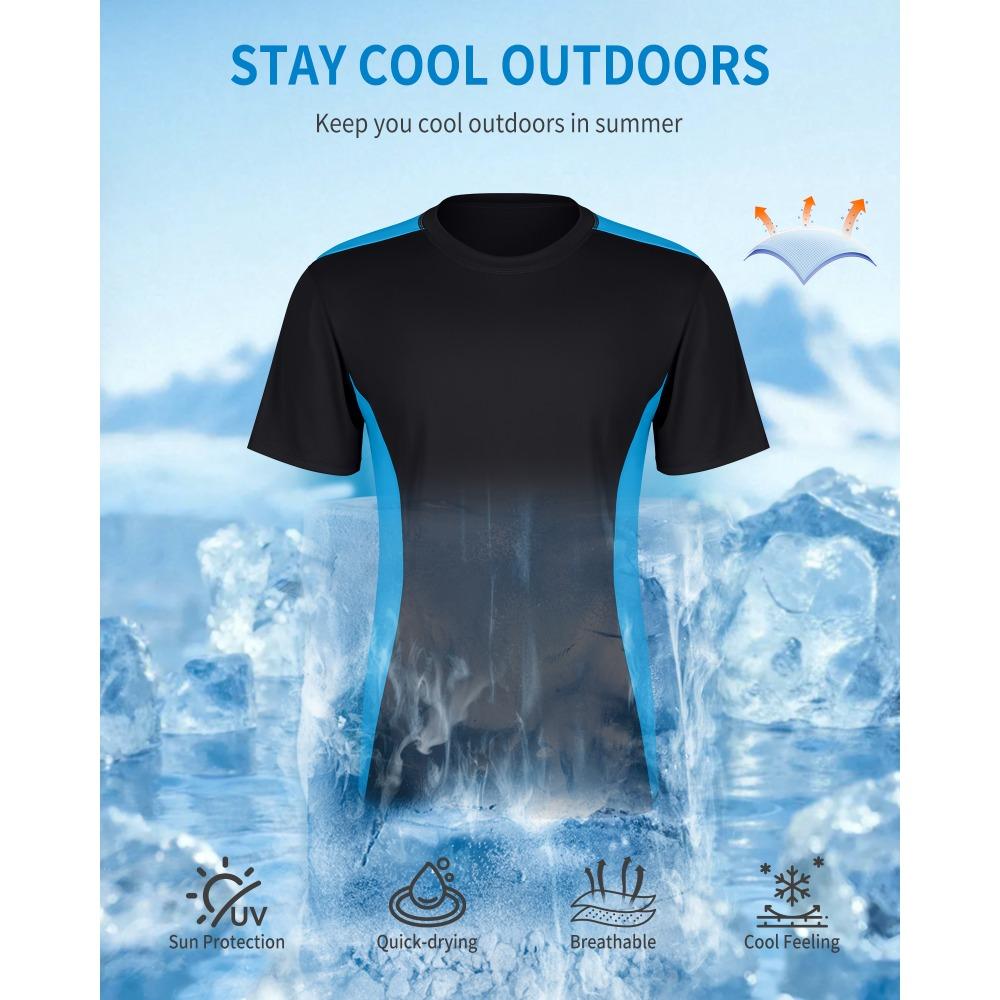 CHARMLEAKS Mens Rash Guards Short Sleeve Quick Drying Rash Vest UPF 50+ Breathable Stretchy T-Shirt