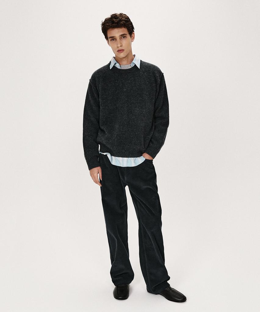 SHIRTER Shaggy Dog Reverse Seam Knit (Charcoal)