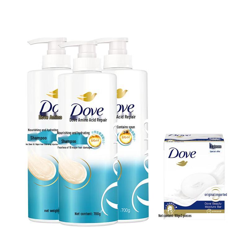 

Dove Personal Care Bundle: Amino Acid Shampoo, Body Wash & Cream Soap