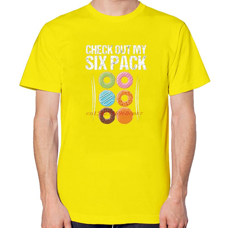 Check Out My Six Pack Abs Muscle Donut Gift Graphic T Shirts Summer Crewneck Tees Tops Cotton Unisex Breathable Print T Shirt