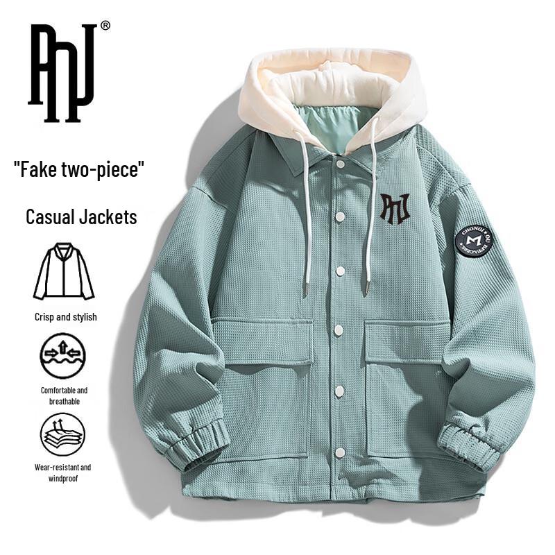 

PNJ Men s Fake Two-Piece Hooded Jacket 3XL