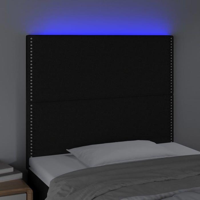 VidaXL Tête de Lit à LED Meuble de Chambre à Coucher Accessoire de Lit Simple Tête de Cadre de Lit Intérieur Noir 3122276