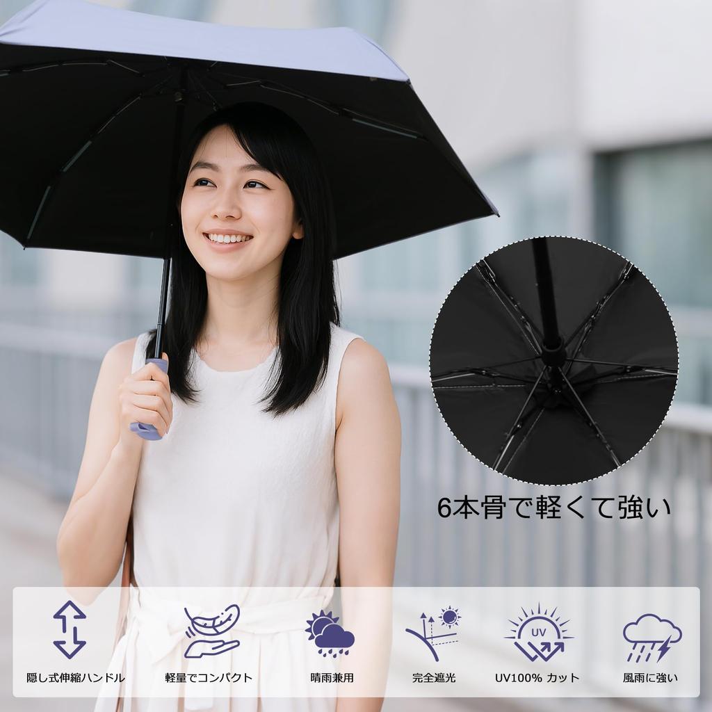 for Folding Parasol for Sun and UV Light Heat Hidden Telescopic Dual Rib Sun Windproof and Retractable Unisex [New 2025] Rain, Lightweight,