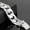 Classic Stainless Steel Mens Jewellery 17MM Width Shiny Brushed Matte Curb Cuban Chain Bracelet Men Homme Gift Bangles 2024