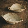 Handcrafted Double-Ear Coarse Pottery Bowl: Elegant Tableware for Salads, Fruits, and More