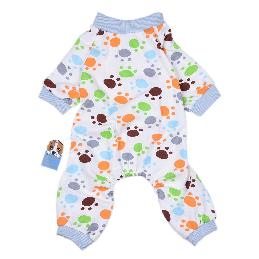 Pet clothes pajamas with elastic washable wear-resistant cotton pajamas dog clothing puppy home