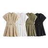Autumn New Arrival Fashion Wind Foreign Trade Women's Clothing Fashion Minimalist Versatile Belt Short Dress 8761298