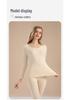 Ensemble d'automne pour femmes en pur coton uni: Couche de base, Pull, Pantalon, Sous-vêtements chauds fins pour filles