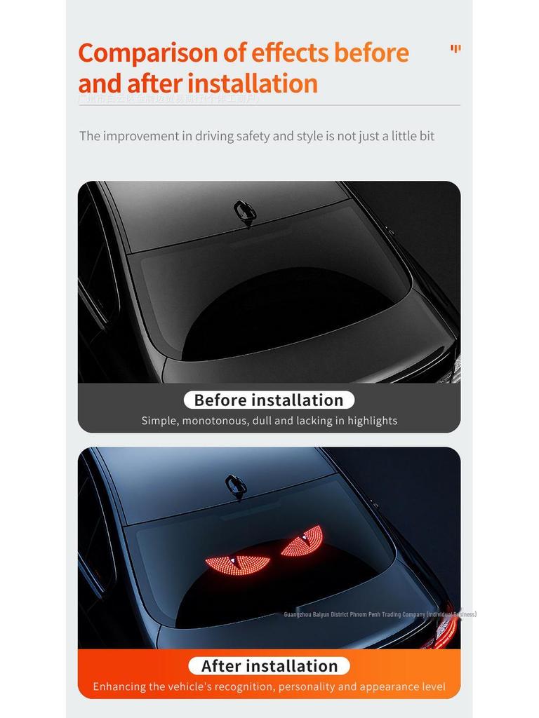 Cross-Border LED Rear Windshield Expression Light with Remote Control