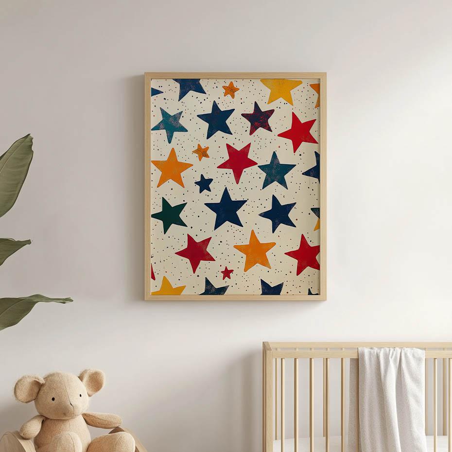 Happiness Star Poster Happiness Star Poster, 30X40 Cm, White Wooden Frame, 230 Gsm Matte Paper