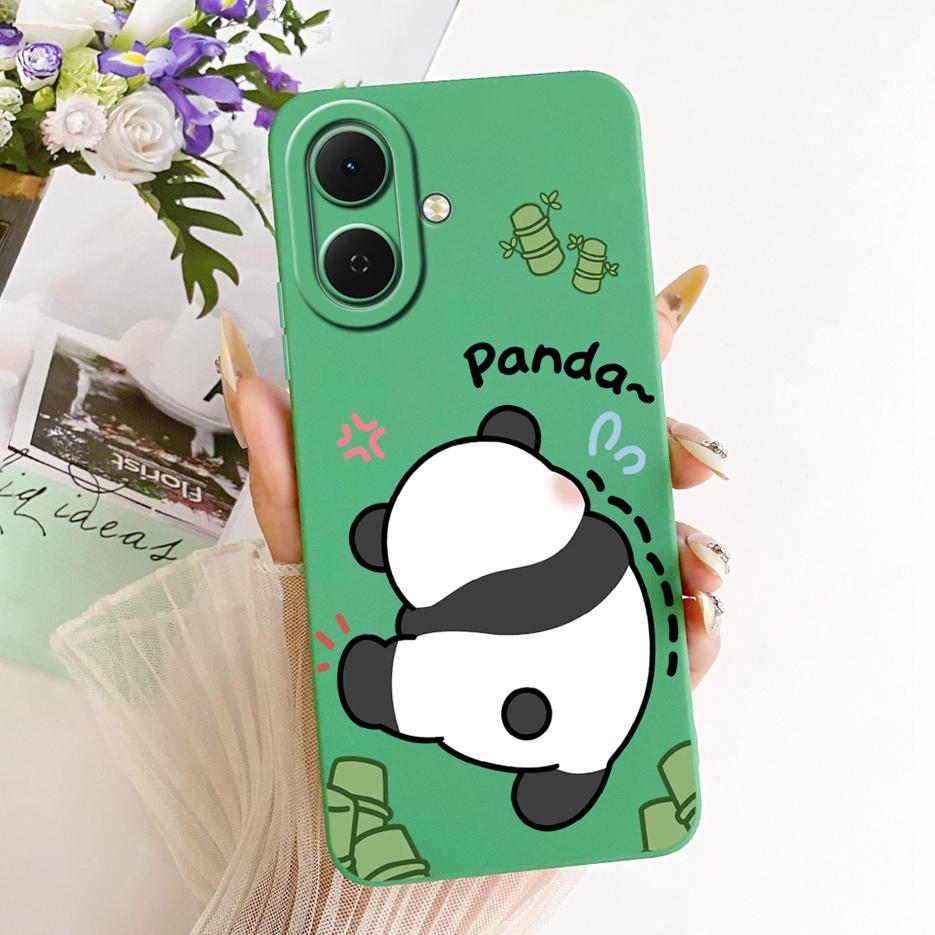 Für Tecno Spark Go 2 Hülle KM4 Niedlicher Hund Panda Cartoon Hülle Weiches TPU Mattes Handyhülle Für Tecno Pop 10 Pop10 Spark Go 2 Go2 Schale