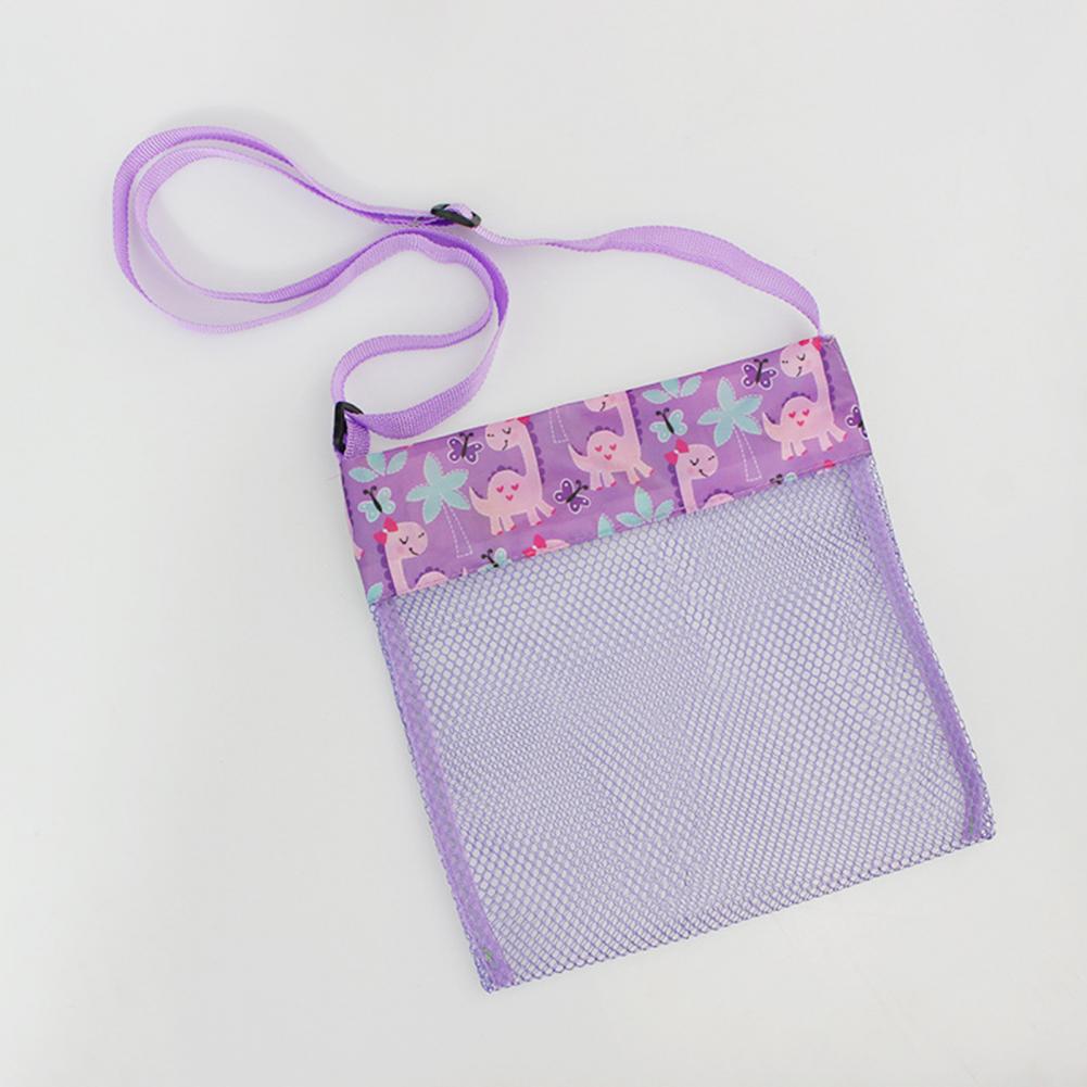 Ultra Light Mesh Beach Bag Adjustable Shoulder Strap Portable Sea Shell Collecting Bag  Kids Beach Bag    Beach Plaything Bag