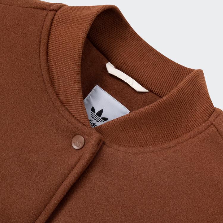 Adidas Originals Vrct Graphic Jacket Letter Logo Towel Embroidery Color Block Loose Sports Jacket Women Jacket Brown IS5742