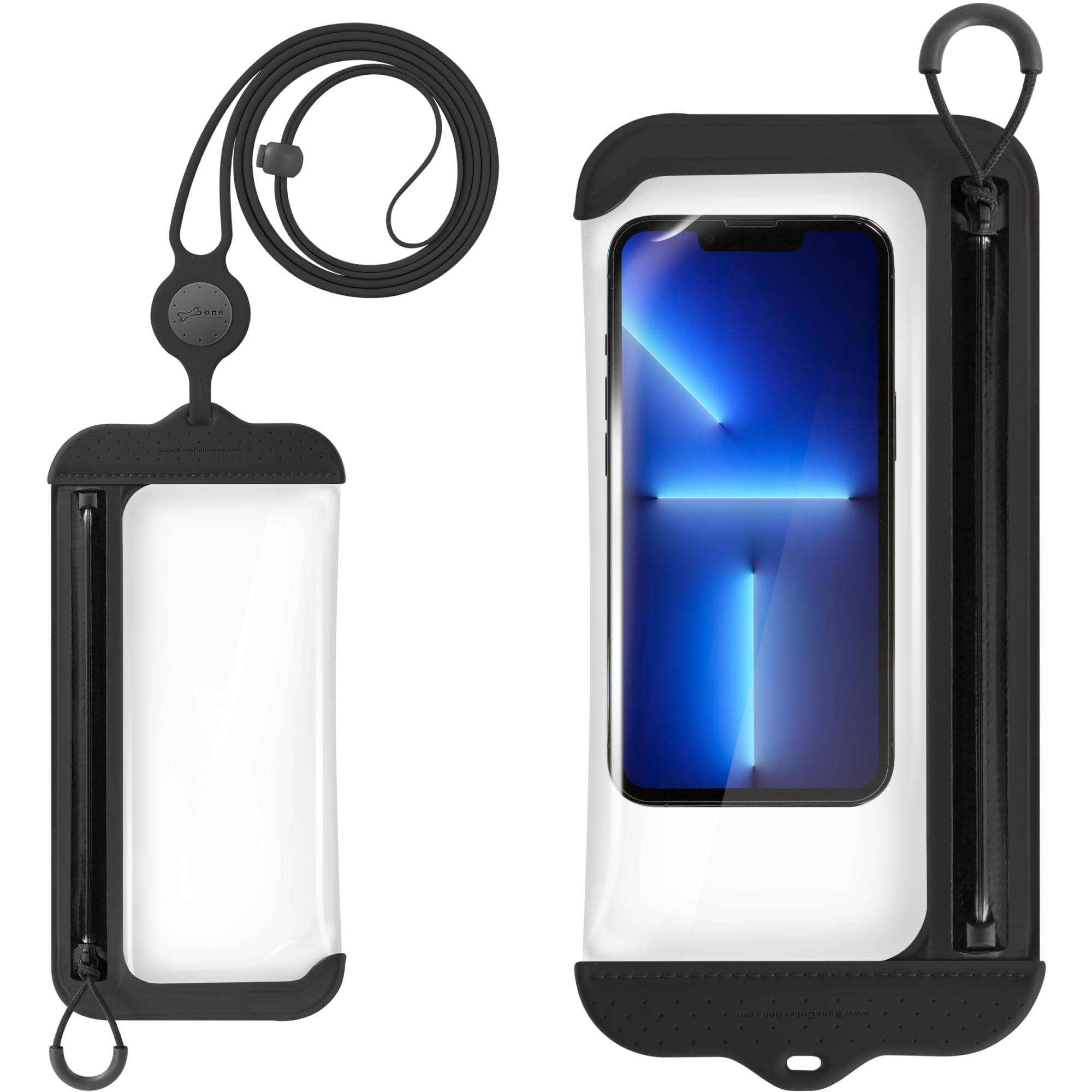 

Bone Waterproof Smartphone IPX8 for Underwater Zippered Underwater Touch High Light Face Adjustable Neck or Crossbody iPhone Pouch for Perfect for чёрный