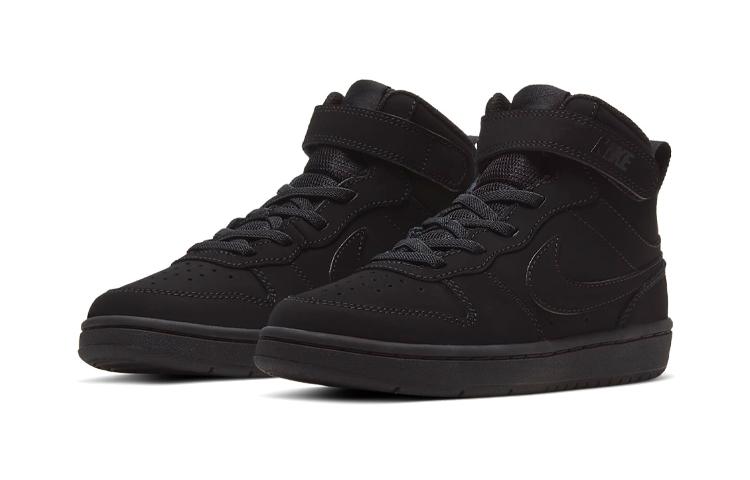 Nike Court Borough 2 Comfortable High Top Kids' Skateboarding Shoes Matte Black Children Aged 3 7 Years Old CW5868-001