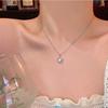 Zircon Butterfly Star Pendant Necklace for Women Exquisite Sweet Stainless Steel Collarbone Chain Casual Versatile Jewelry Gift