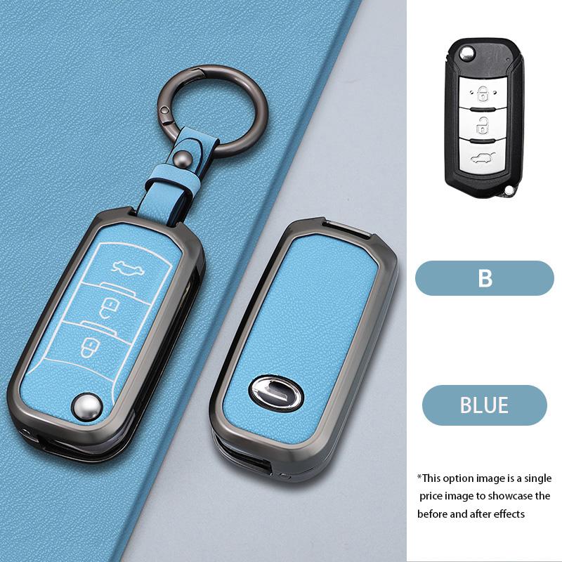 

Metal Car Remote Key Case Cover Holder For Gac Trumpchi Gs3 Gs5 Gs6 Folding 3 Buttons Protector Shell Auto Accessories