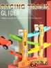 Wooden Racing Track Glider: Fun Educational Hand-Pushed Gravity Car Toy