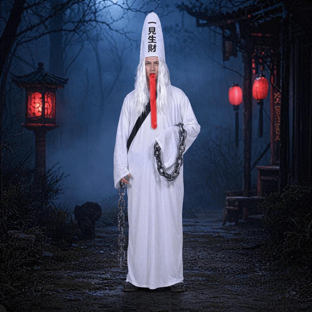 Fan Wujiu Chinese Soul Escort Costume Chinese Underworld Hei and Bai Wuchang Ghost Festival
