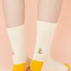SNOOZY Pomeranian Puppy Embroidered Socks (Ivory Yellow)