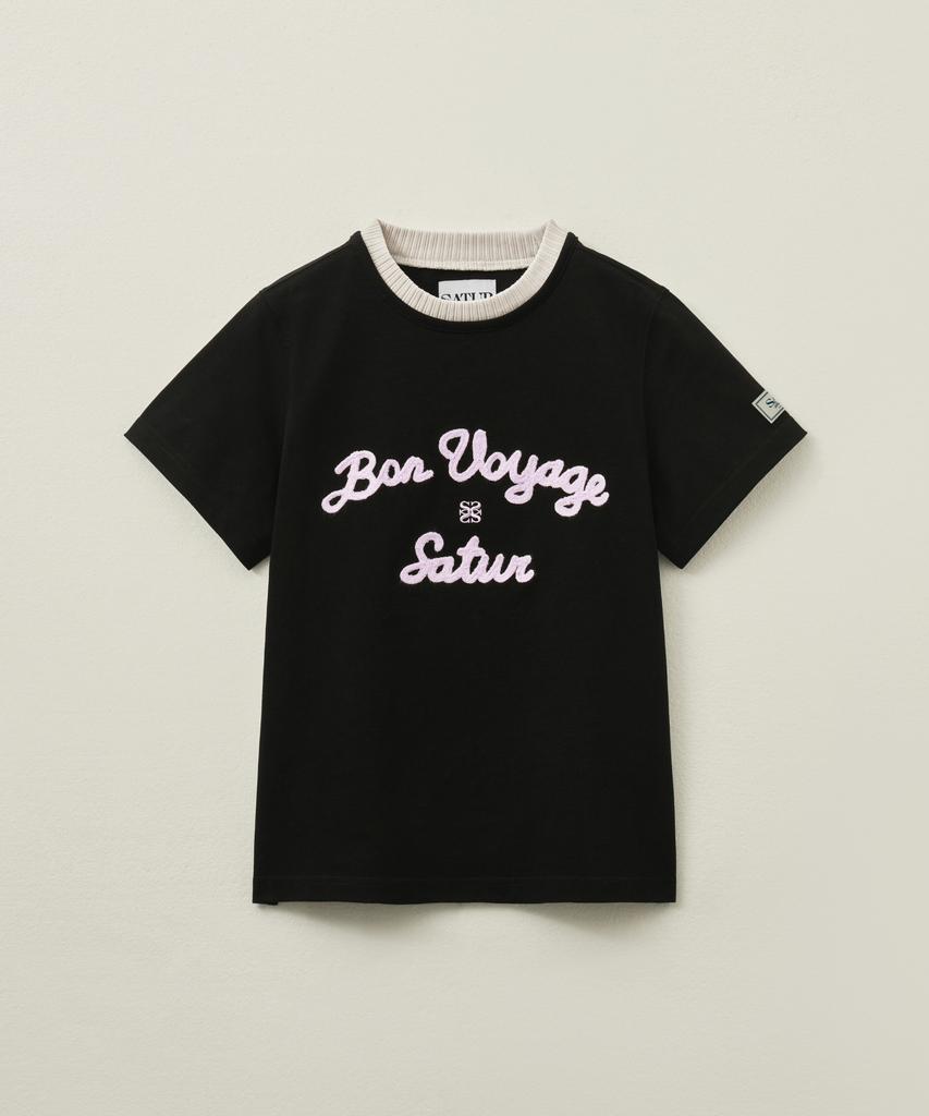 Seteo Logo Embroidered Voyage Short Sleeve T-Shirt Art Pink