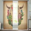 Summer Cactus Cow Skull Retro Chiffon Curtains Living Room Bedroom Home Decoration Window Voiles Tulle Curtain Sheer Made Of Polyester Area Decor