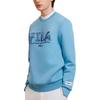 FILA X V&A Collaboration Morgan Series Floral Bird Pattern Crew Neck Pullover Casual Knit Sweatshirt Men sweatshirt Cyan F11M418201F-BU