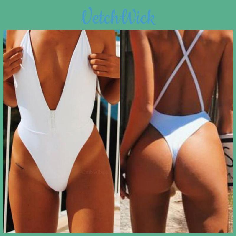 Premium Women One Piece Swimsuit Bikini Set Featuring Push-up Monokini And Zipper Design