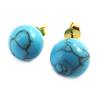 Les Trésors De Lily [M6506] - Turquoise 'Mineralia' Gold-plated Earrings - 10 Mm