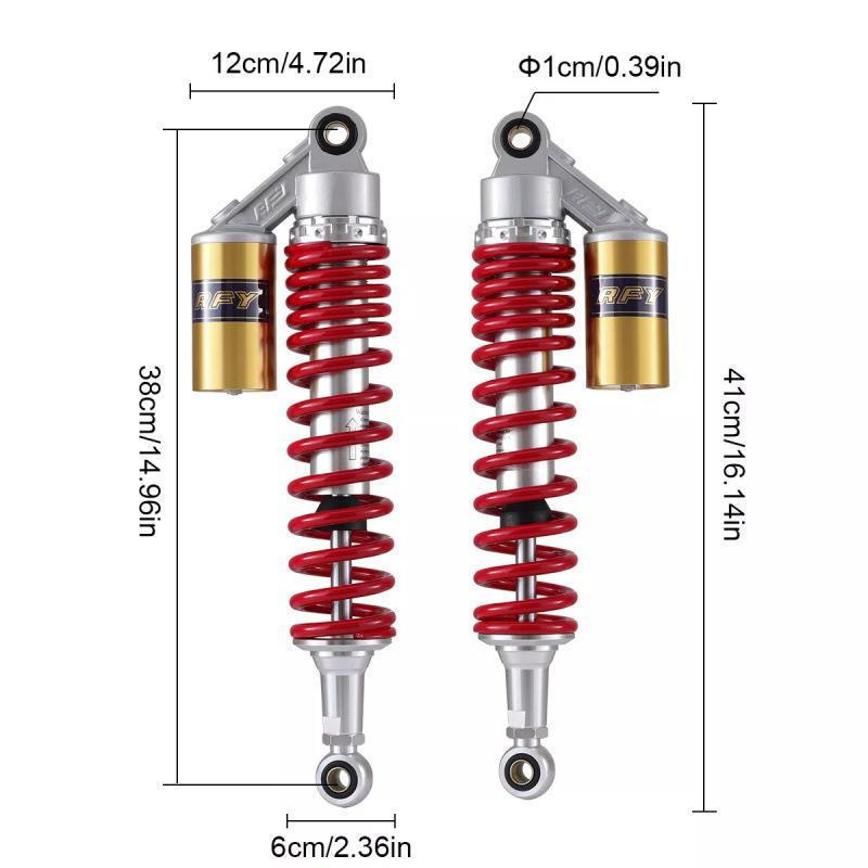 

RFY380 Shock Absorber Upgrade for Banshee YFZ350 ATV Silver and Black (Top and Bottom Silver) 380mm