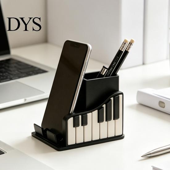 Creative Office Supplies Decor Piano Shape Pen Holder, Music Themed Organizer, with Phone Stationery Holder Design, Storage Box for And School Shaped